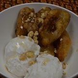 Fried Banana w/Thai Ice Cream.