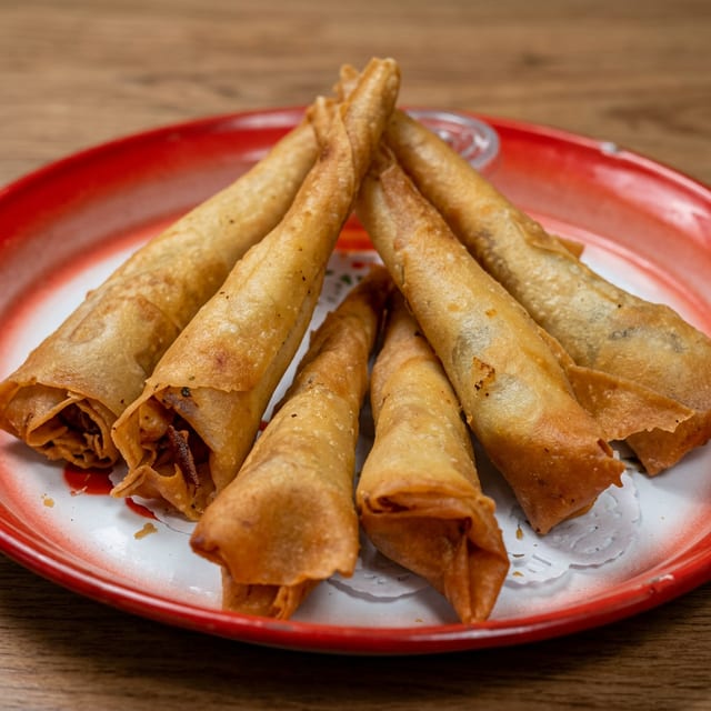 6 Piece Shrimp Rolls.